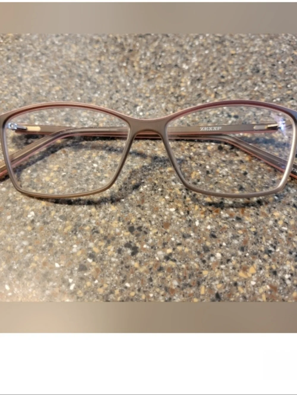 Zenni Optical Two-Tone Rectangular Glasses #2013412 – Gray & Pink